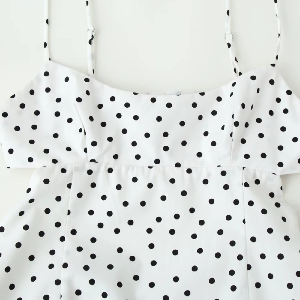 ZARA Polka Dot Spaghetti Strap Midi Dress